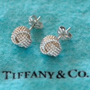 Tiffany & Co. Silver Rope Knot Stud Earrings